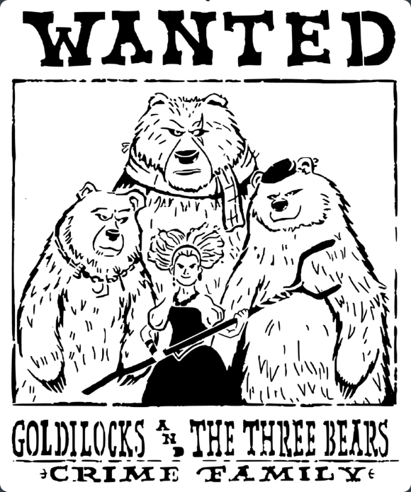 Goldilocks and The Three bears Crime family stencil 2 - U0045314887 ...
