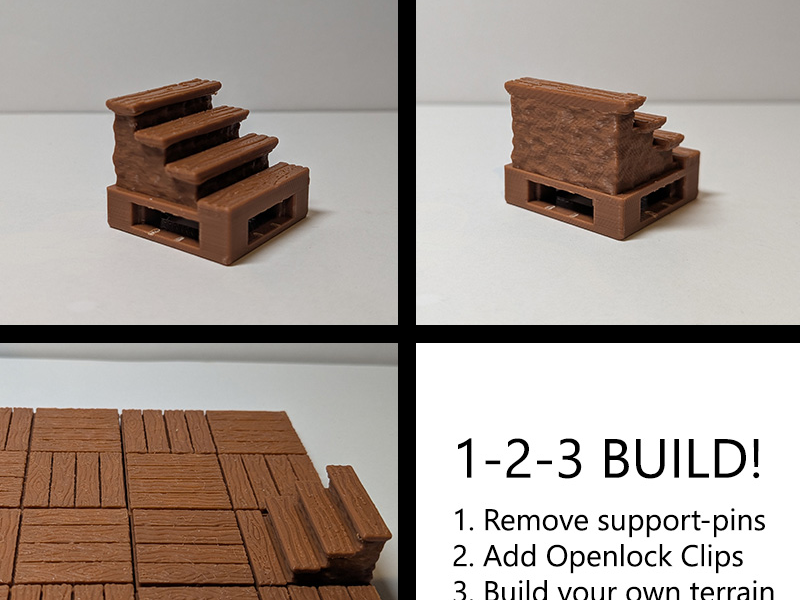 Wooden stairs - OpenLOCK system - Together 3D | Nexprint: Free 3D Model ...