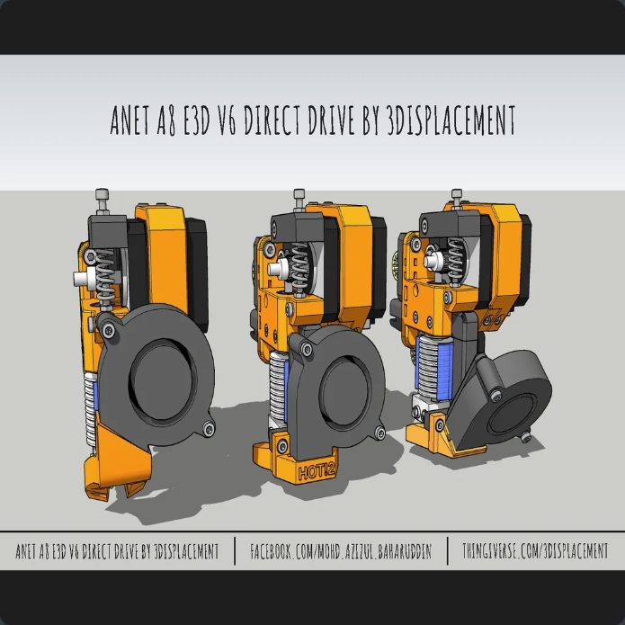 Anet A8 E3D V6 Direct Drive - U0067342573 | Nexprint: Free 3D Model ...