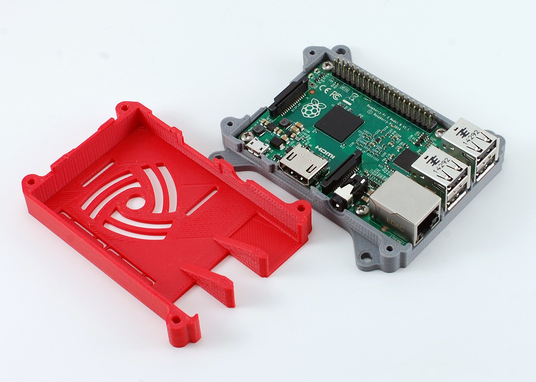Raspberry Pi 3 (B/B+), Pi 2 B, and Pi 1 B+ case with VESA mounts and ...